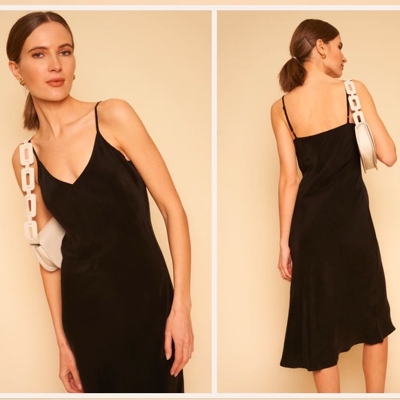 Whimsy + Row Freya Slip Dress in Black - Picture 2 of 9